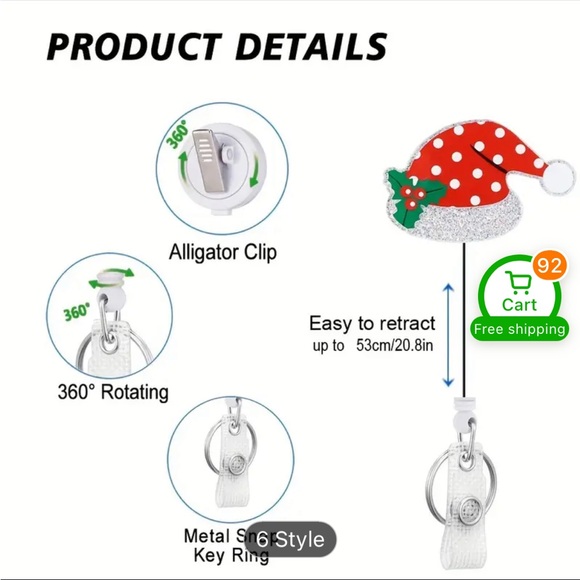 5/$25 Christmas Reindeer ID Holder NWT - Picture 2 of 2